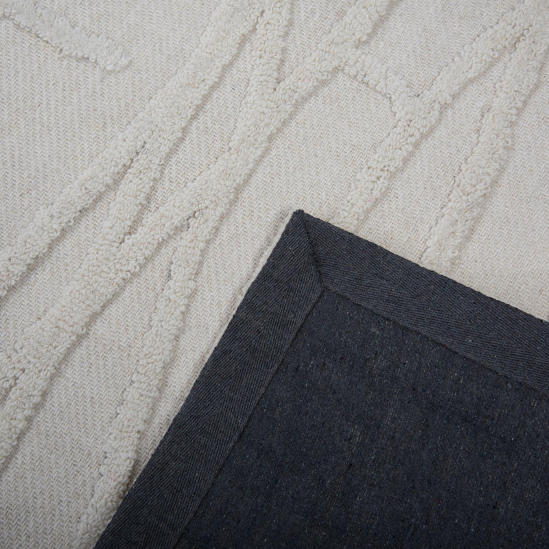 Tapis 100% laine touffeté à la main, Rectangle 7 pi 9 po x 9 pi 9 po