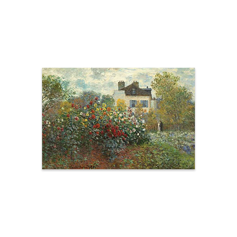 Le jardin de l'artiste à Argenteuil par Claude Monet - peinture sans cadre, H 24 po x l 32 po x P 0,25 po