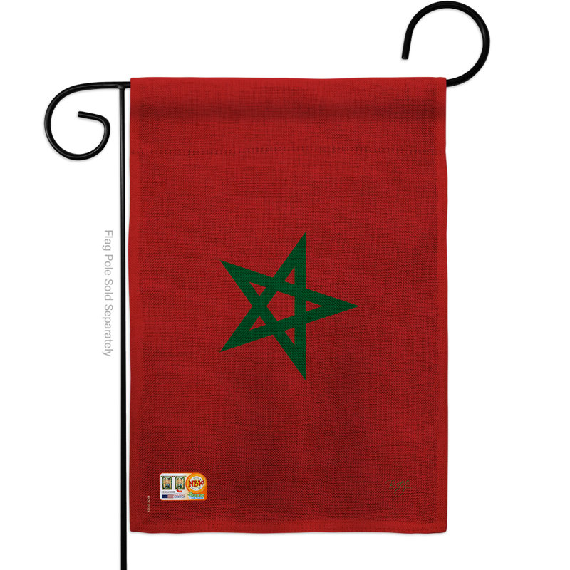 En toile jute 2 côtés 18,5 x 13 po maroc drapeau de jardin