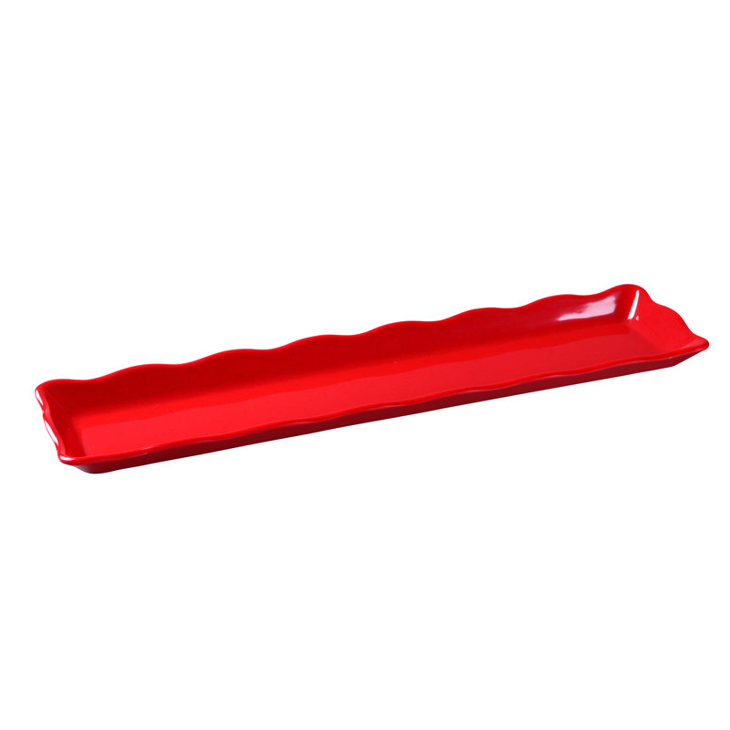 Plateau en mélamine Deli Collection Deli, L 21 po x l 5,25 po x H 1 po, Rouge / Noir
