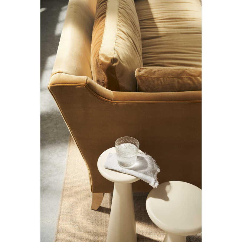 Madeline Sofa, Brass, Washed Oak, 34"H x 90"W x 40"D