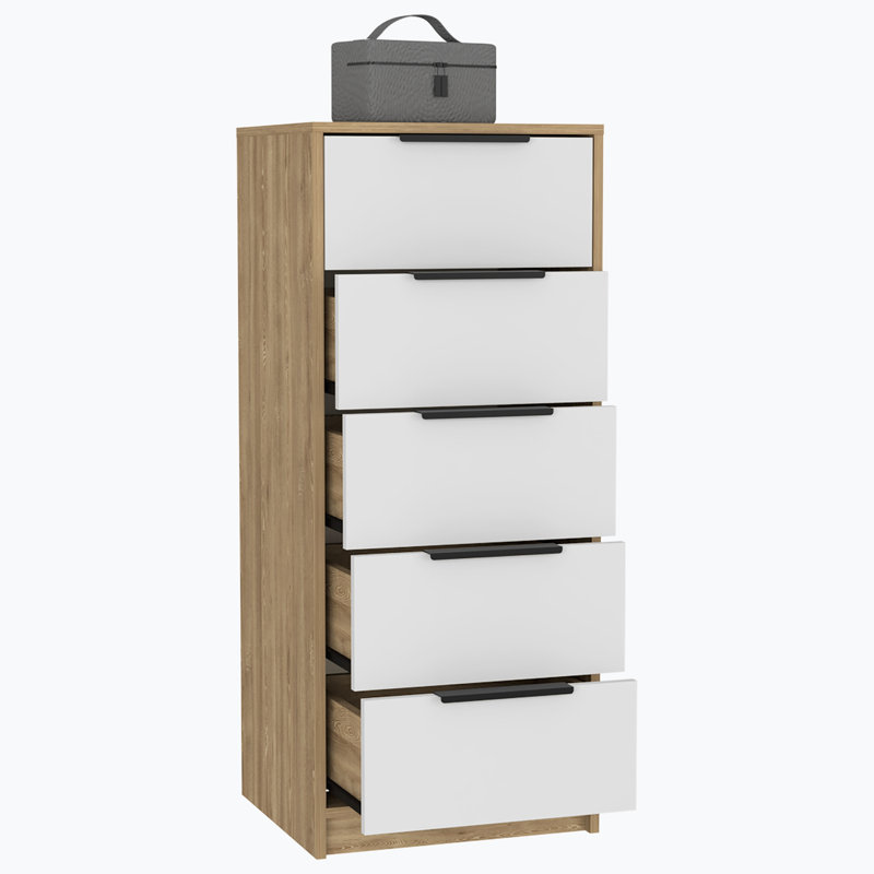 16.23'' W 5 - Drawer Dresser, Multicolor