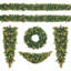Ensemble de guirlande de Noël et de guirlandes de Noël avec lumières, à pile, décor de guirlande pré-éclairé avec portes en pin pour manteau de cheminée, 6 pièces, vert