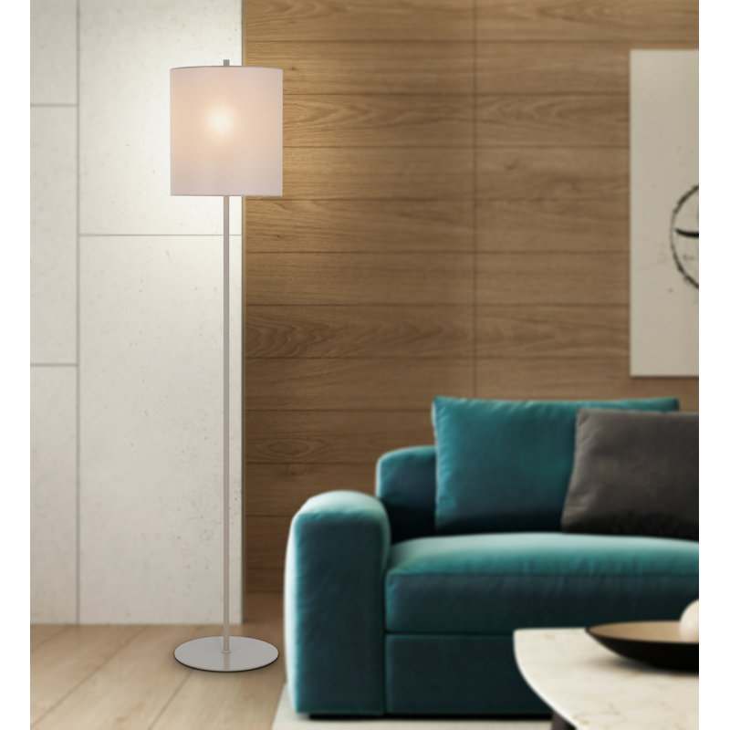 Lampe sur pied traditionnelle Taisa, Blanc