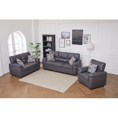 Ensemble de canapé 3 pièces en cuir végétalien