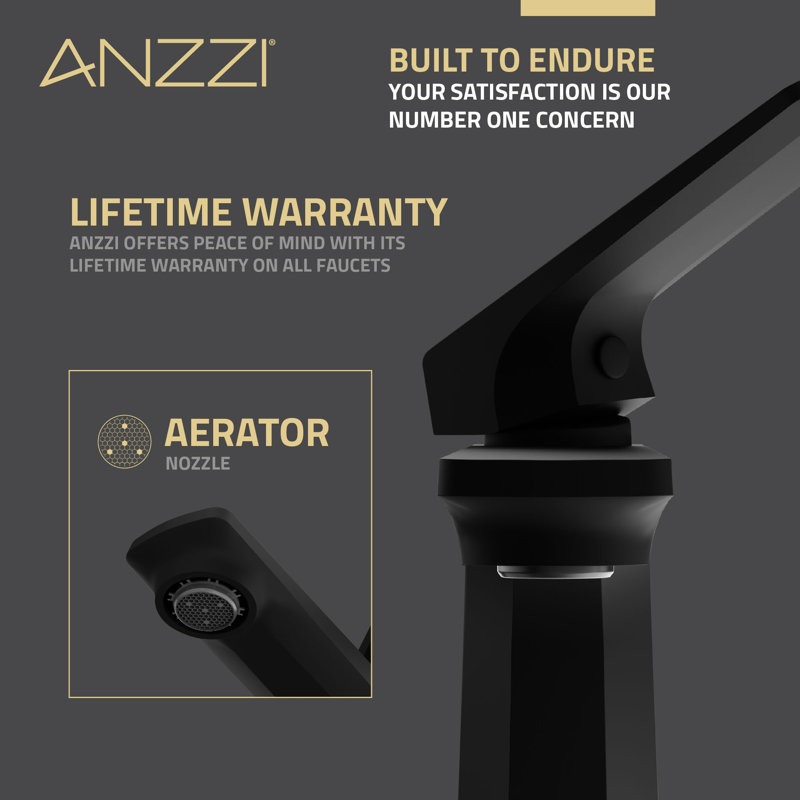 Matte Black Single Handle Bathroom Faucet with Pop-Up Drain