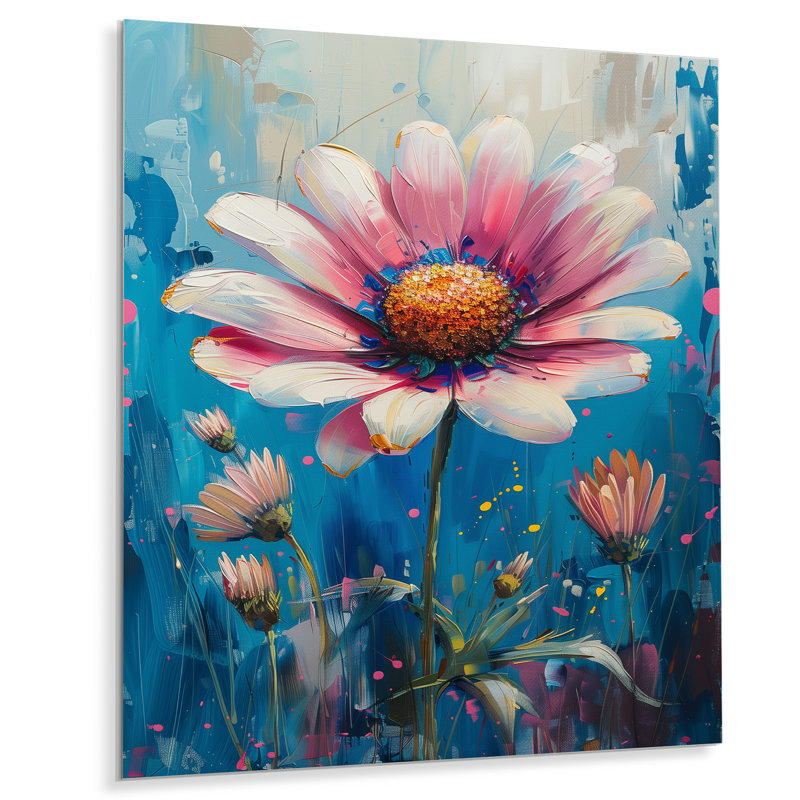 Décoration murale fleurs bleues et bleues vibrantes II - Bleuet, Métal métal, H 40 po x l 30 po x P 1,5 po