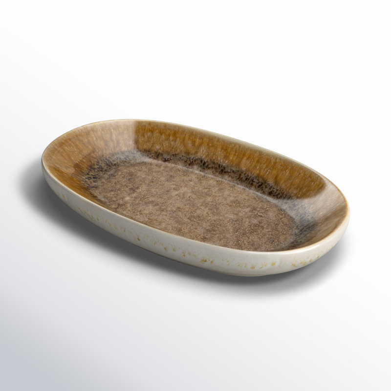 Point Lobos Stoneware Platter, 1" H x 7" W x 11.5" D
