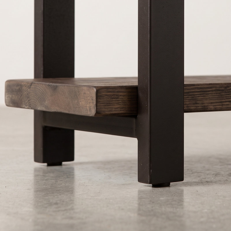 Solid Wood Farmhouse End Table with Storage, 20"W
