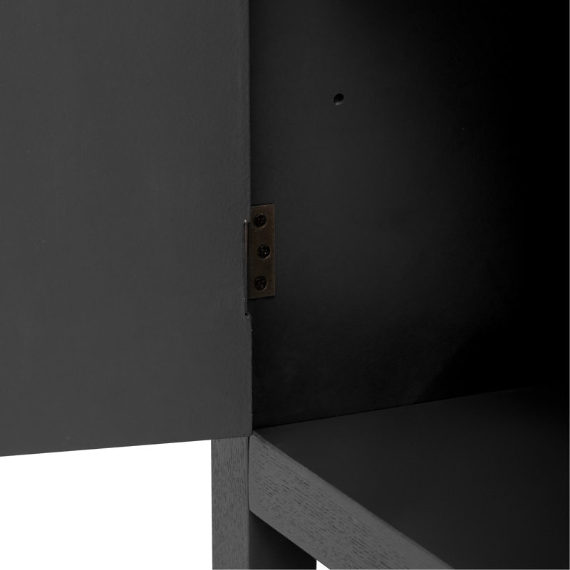 Armoire unique avec portes rayonnantes, armoire d'appoint 4 portes, armoire de rangement, Noir, noir, noir, noir