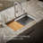 Poise 33" L x 18" W x 9.5" Undermount Kitchen Sink Includes Cutting Board and Bottom Bowl Rack-125081533-10529487