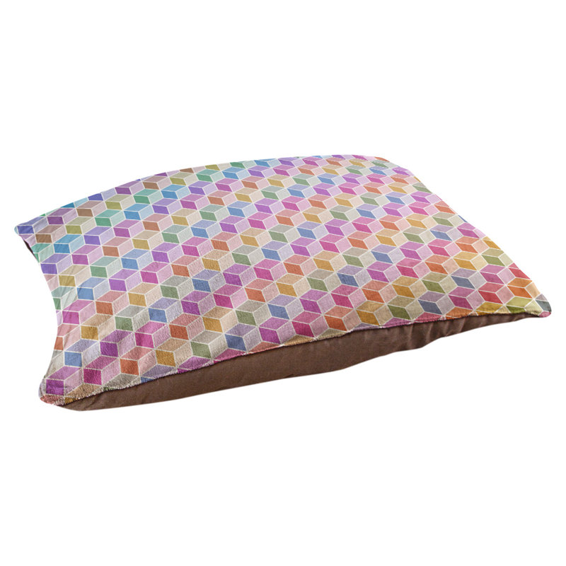Coussin décoratif en arc de lit à chat arc-en-ciel Campion, L 29,5 po x l 19,5 po, Pastel / mauve