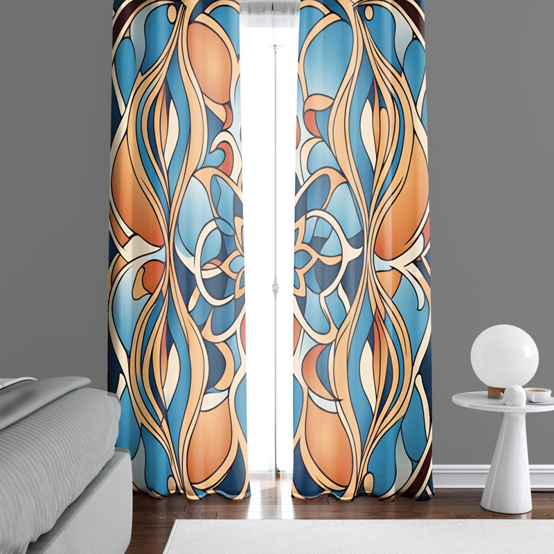 Paire de rideaux semi-transparents en polyester Rhésa, L 40 po x L 52 po