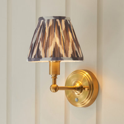 Burley LED Rechargeable and Zigzag 16cm apricot orange shade Wall Light
