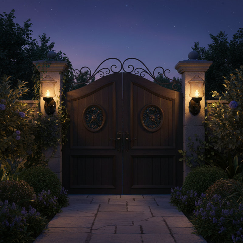 Cyrus 1-Light Outdoor Torch Armed Sconce