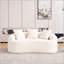Canapé courbé en éponge à compression complète blanc, canapé compact en chenille 30D sans assemblage pour petits espaces et appartements, 65 /-1162520880