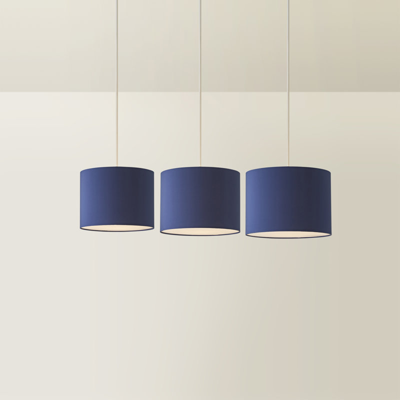22cm H Blended Fabric Drum Pendant Shade, Navy