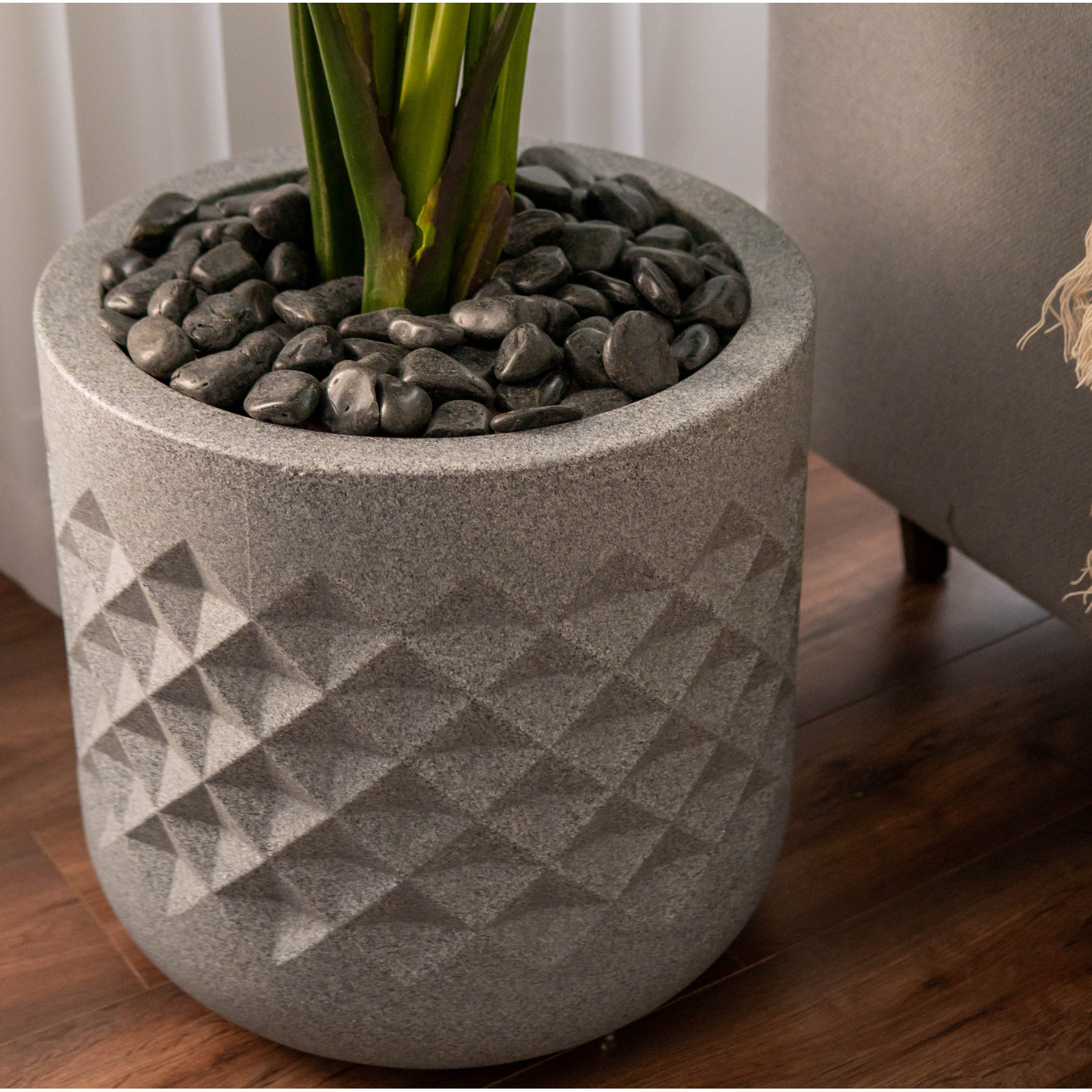 Lisle Pot Planter, 18" H x 18" W x 18" D, Granite