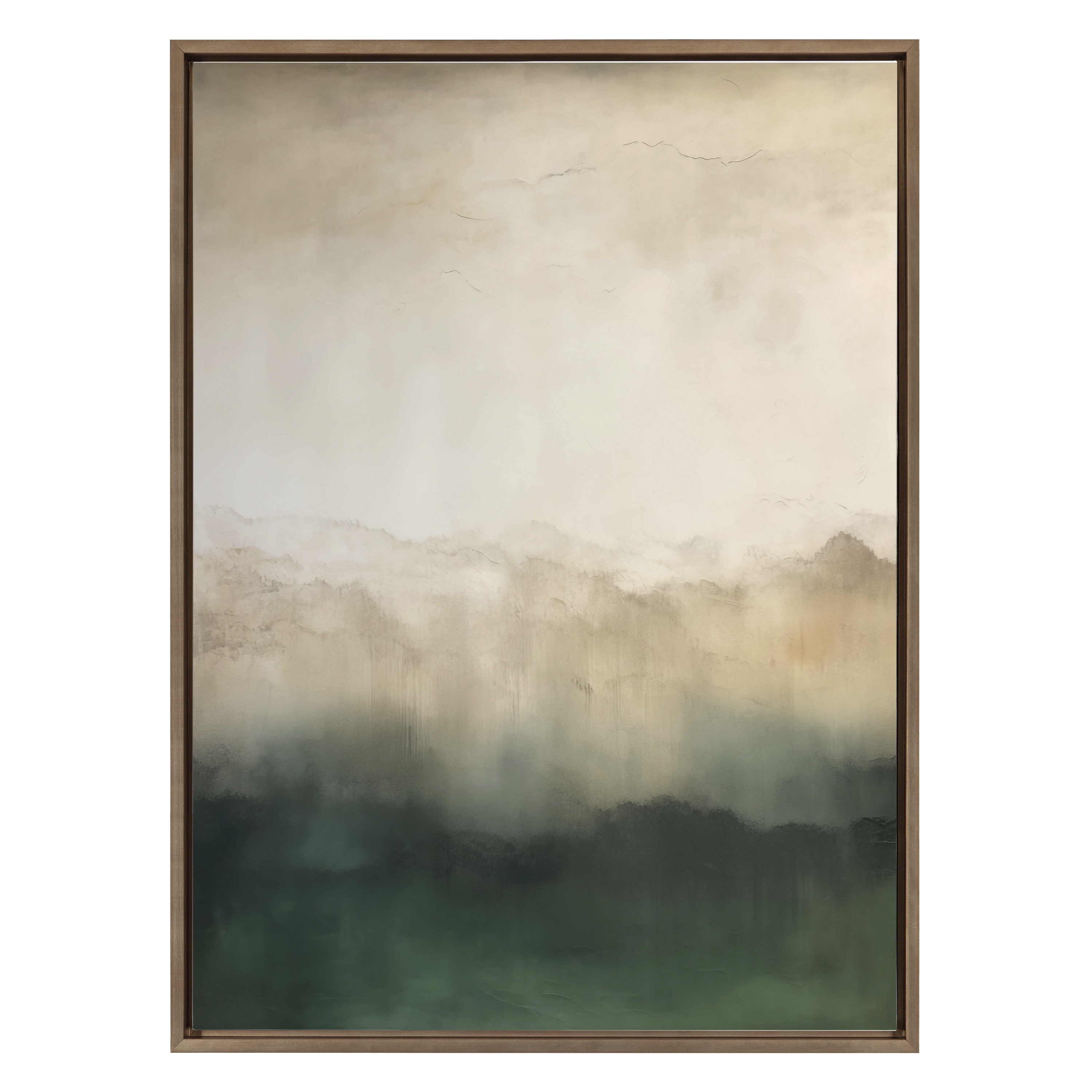 Orren Ellis Green Mountain Abstract II by Amy Lighthall Framed Canvas ...
