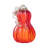 8.5"H Fall Red Glass Gourd With Glitter