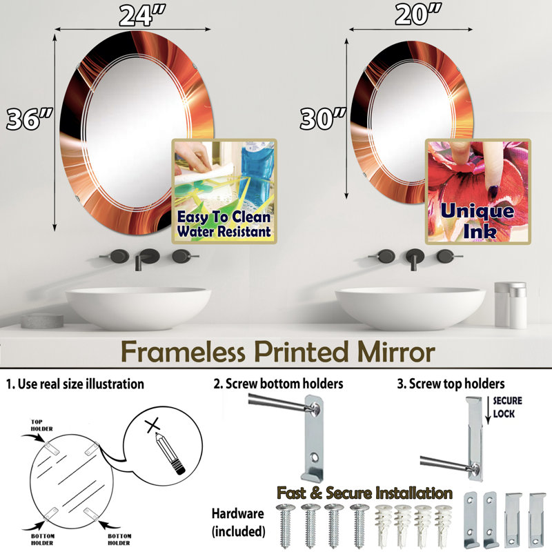 Wapping Oval Mirror, 36" x 24"