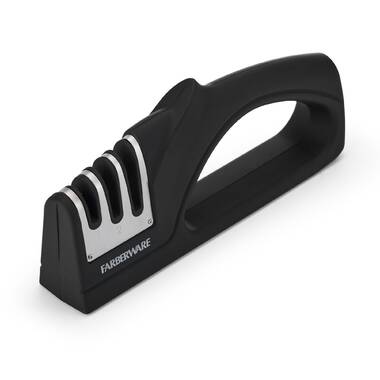 KitchenIQ 50009 Edge Grip 2-Stage Knife Sharpener, Black, Coarse & Fine  Sharpeners, Compact for Easy Storage, Stable Non-Slip Base, Soft Grip  Rubber