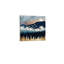Golden Birds Misty Forest Mountains, art mural encadré en bois, 16 x 16