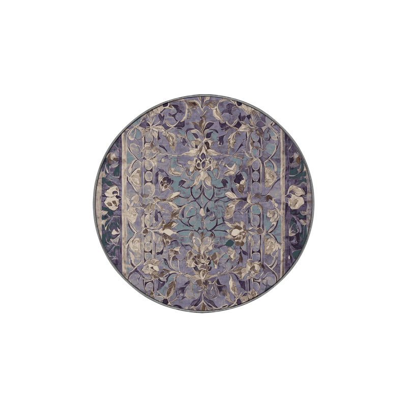 Tapis rose lavable à la machine, Rond 3 pi