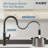 MASO Touchless Kitchen Faucet with Pull-Down Sprayer, Fahrenheit Temperature Display, 3 Spray Modes, 360° Swivel, Commercial Modern Faucet for RV, Farmhouse, Camper, Laundry & Bar,Matte Black-125898333