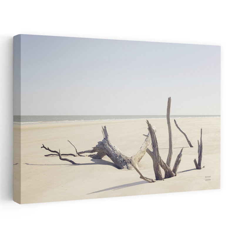 Georgia Driftwood I Coastal Blue Grey White Beach Brown, H 60 po x l 40 po