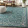 Tapis sarcelle / gris tissé texturé Hagerman
