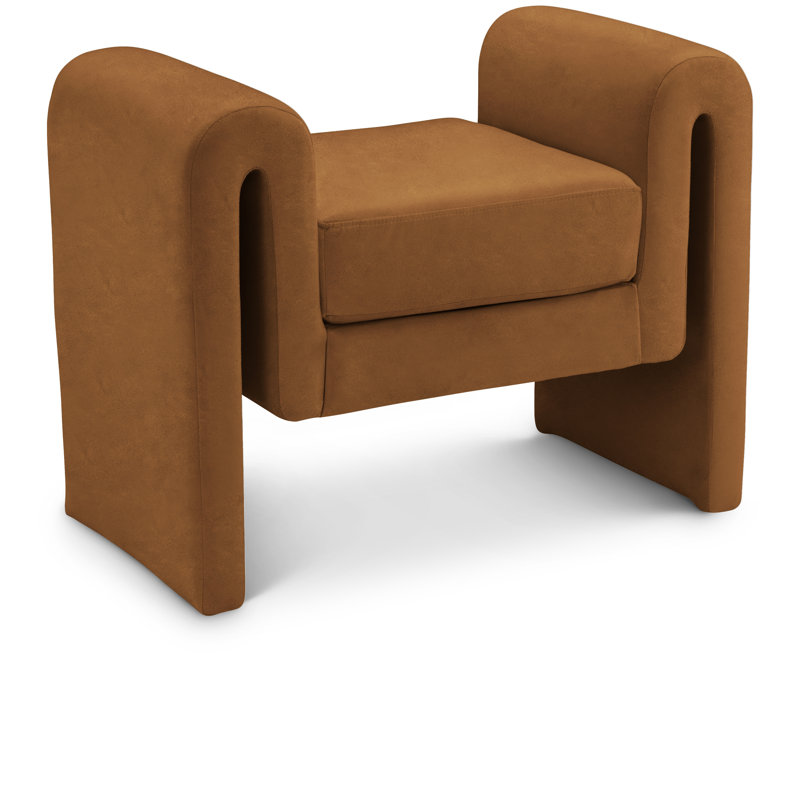 Banc rembourré Sloan, Velours selle