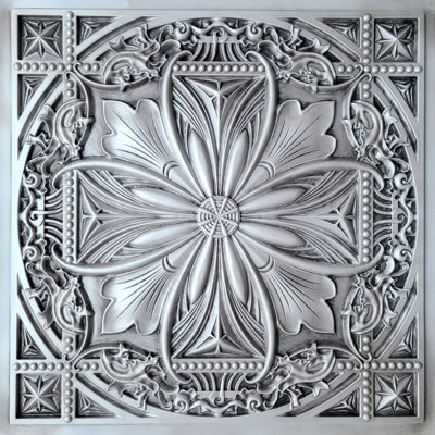 Drop In, Glue Up PVC Ceiling Tiles in Antique White, pack of 10 (40sq.ft)