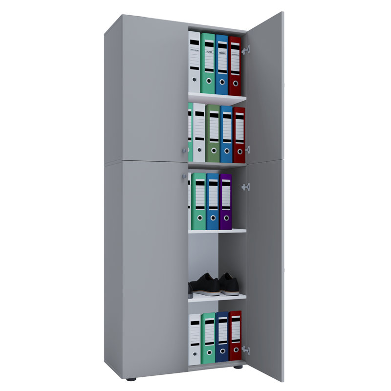 Hassett 5 -Shelf Vertical Filing Cabinet, Grey