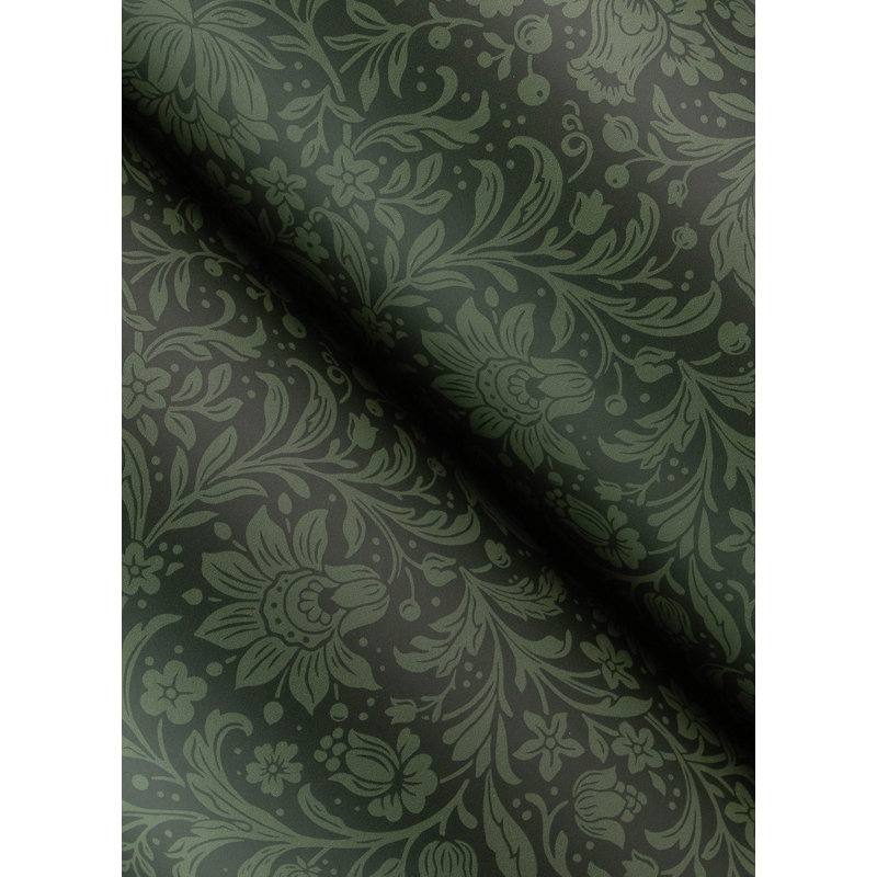 Papier peint floral vert foncé Hague, Vert