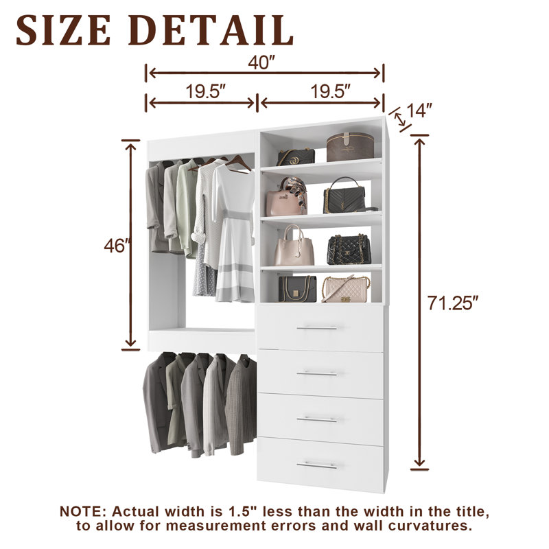 Système de garde-robe modulaire, conception polyvalente et personnalisable pour un rangement et une organisation efficaces