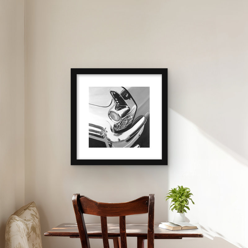 Magnifique voiture chromée - reproduction encadrée pour un décor intérieur, Noir, H 16 po x l 16 po