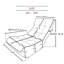 Chaise de balcon - inclinable réglable en métal gris à 4 segments pour le salon, dossier peu encombrant