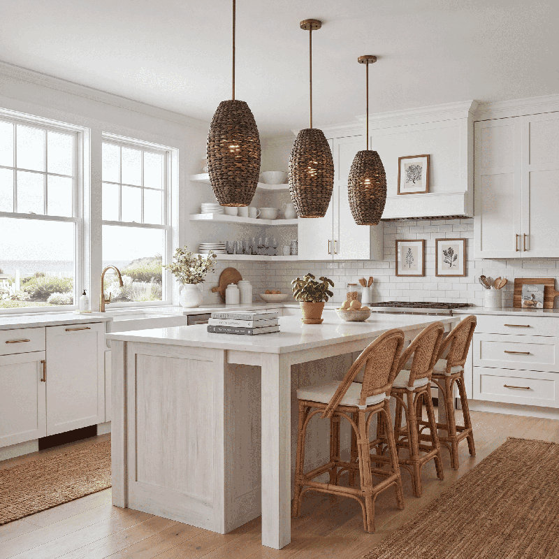 Tierra Brisa 1-Light Pendant in Riviera Brass by Breegan Jane