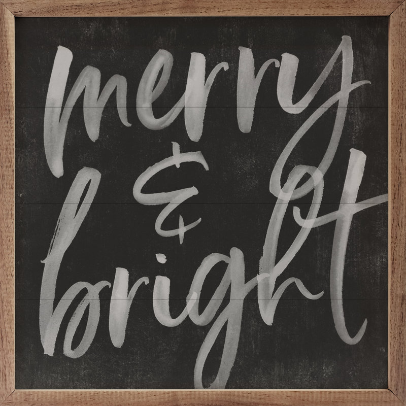 Merry And Bright Chalk Black, H 16 po x l 16 po