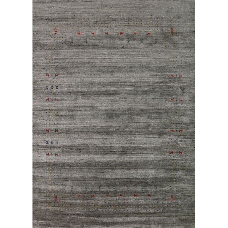 Tapis indien rayé Gabbeh 8 x 10