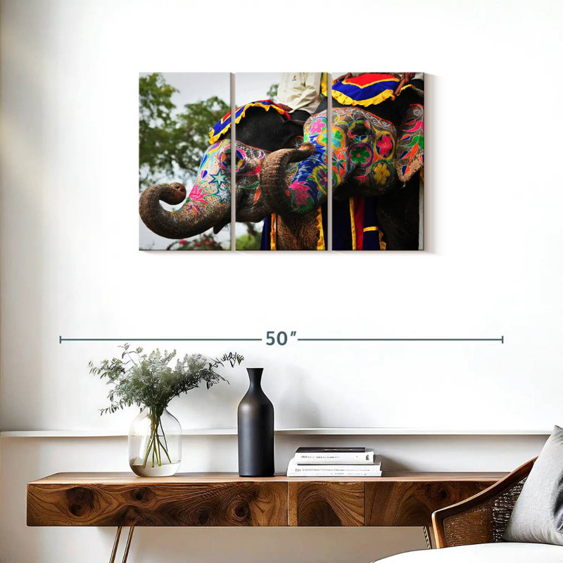Brampt Jaipur Elephants, 20" H x 33" W