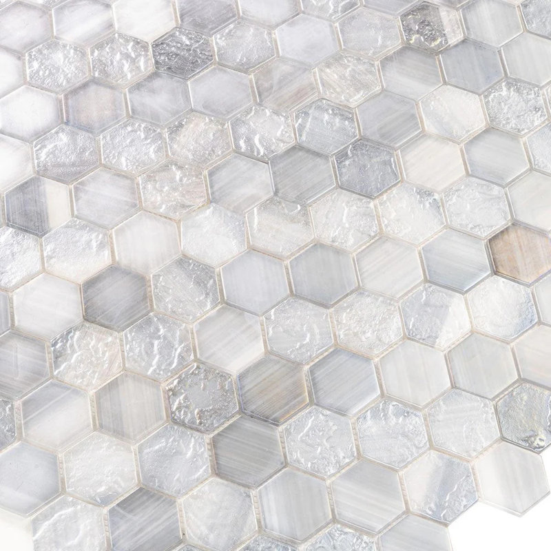 Verre 11.7 In. X 11.8 In. Glass Mosaic Wall And Floor Tile (9.6 Sq Ft/Case) - 10 Pack, Gray