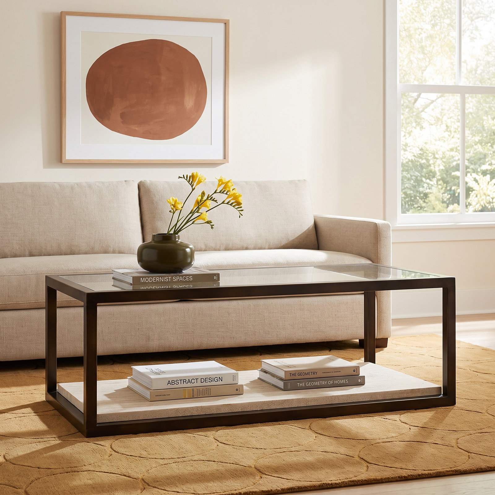 Kinsley 48" Beveled Glass Cocktail Table