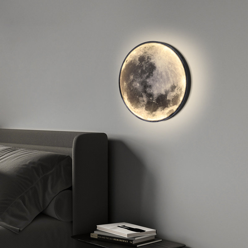 Couleurs lumineuses murales DEL à motif de lune réglables pour les chambres à coucher, les salons et les salles à manger