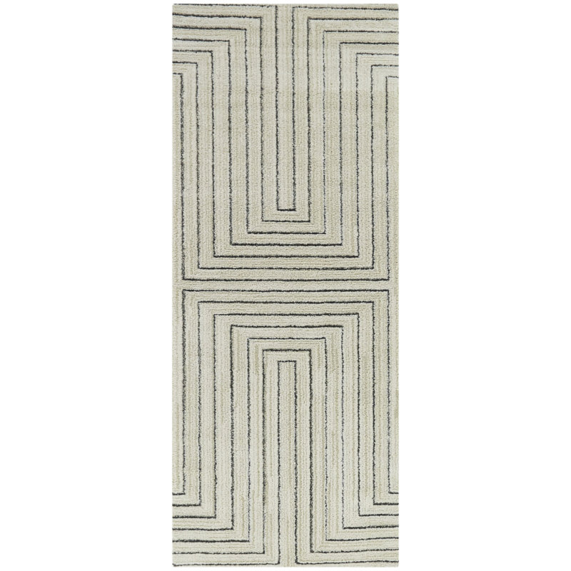 Tapis crème Joyce, Tapis de couloir 2 pi 7 po x 7 pi