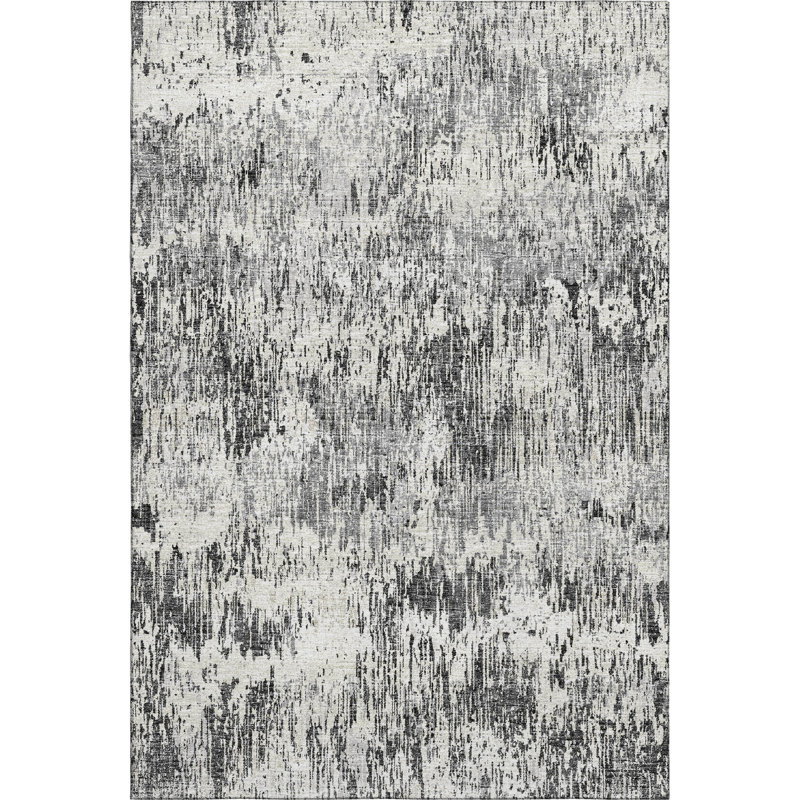 Premium Machine Washable Laxmeena AMF66 Gray Rug, Rectangle 5' x 7'6"