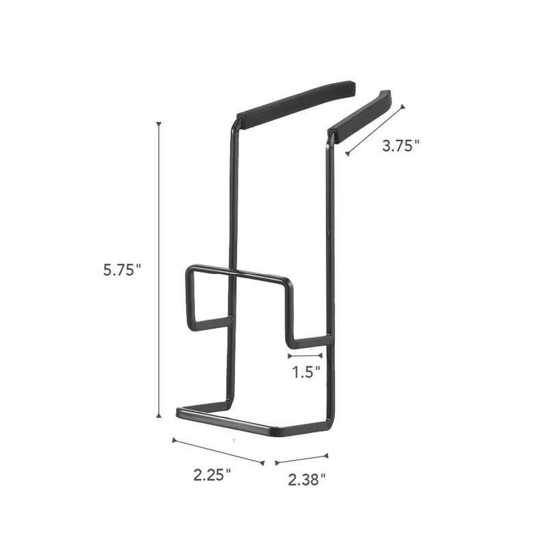 Tower Yamazaki Home Faucet-Hanging Sponge Holder, Kitchen Organizer Sink Rack Basket, Double, Steel, Black