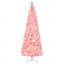 Arbre de Noël artificiel mince enneigé 7,5 pi avec flocons de neige, branches de pin réalistes, lumières DEL blanc chaud-1066421379
