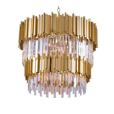 Lustre géométrique unique à 12 lumières Parchette